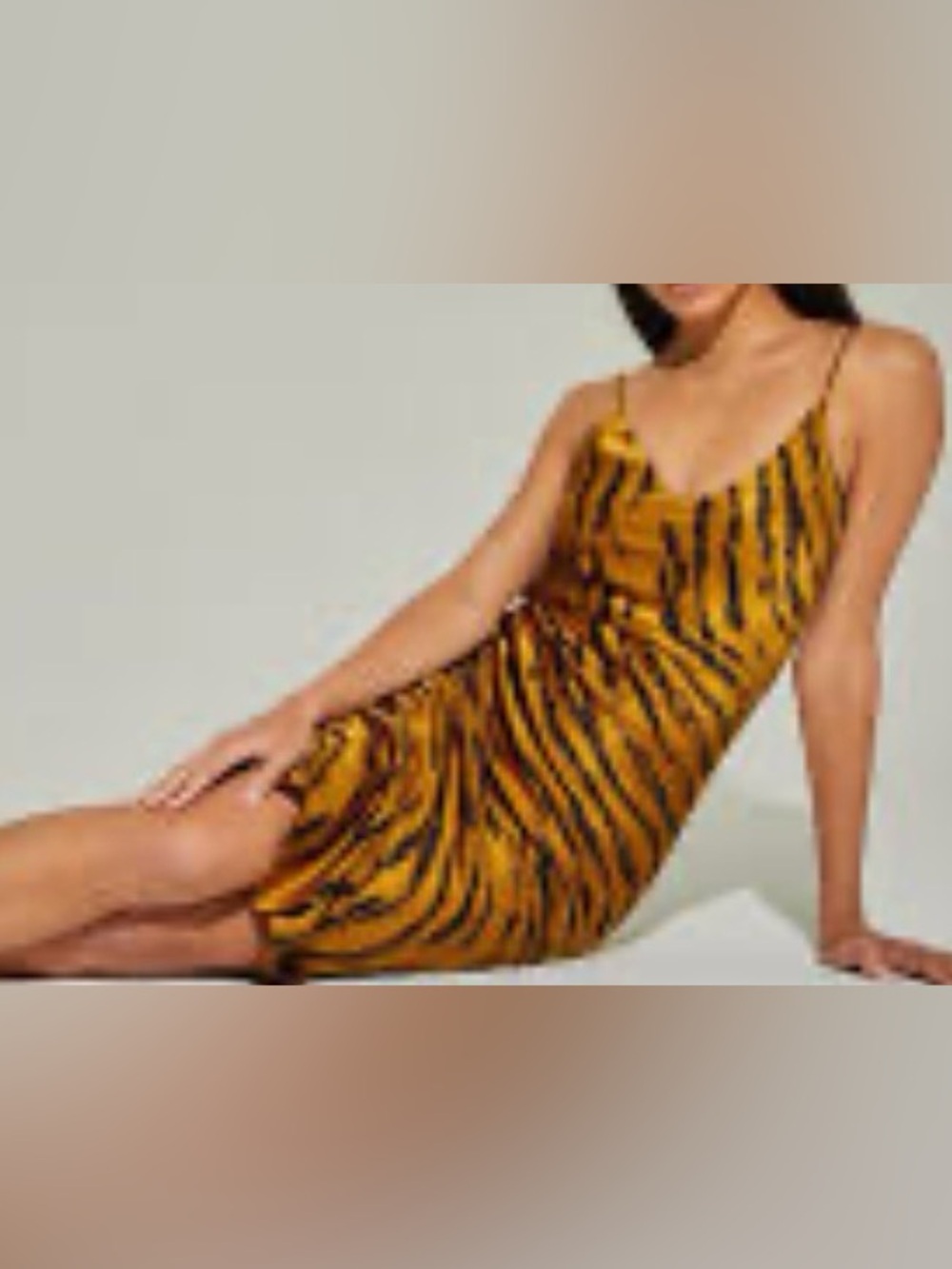 Noiri Tiger-Print Slip Dress